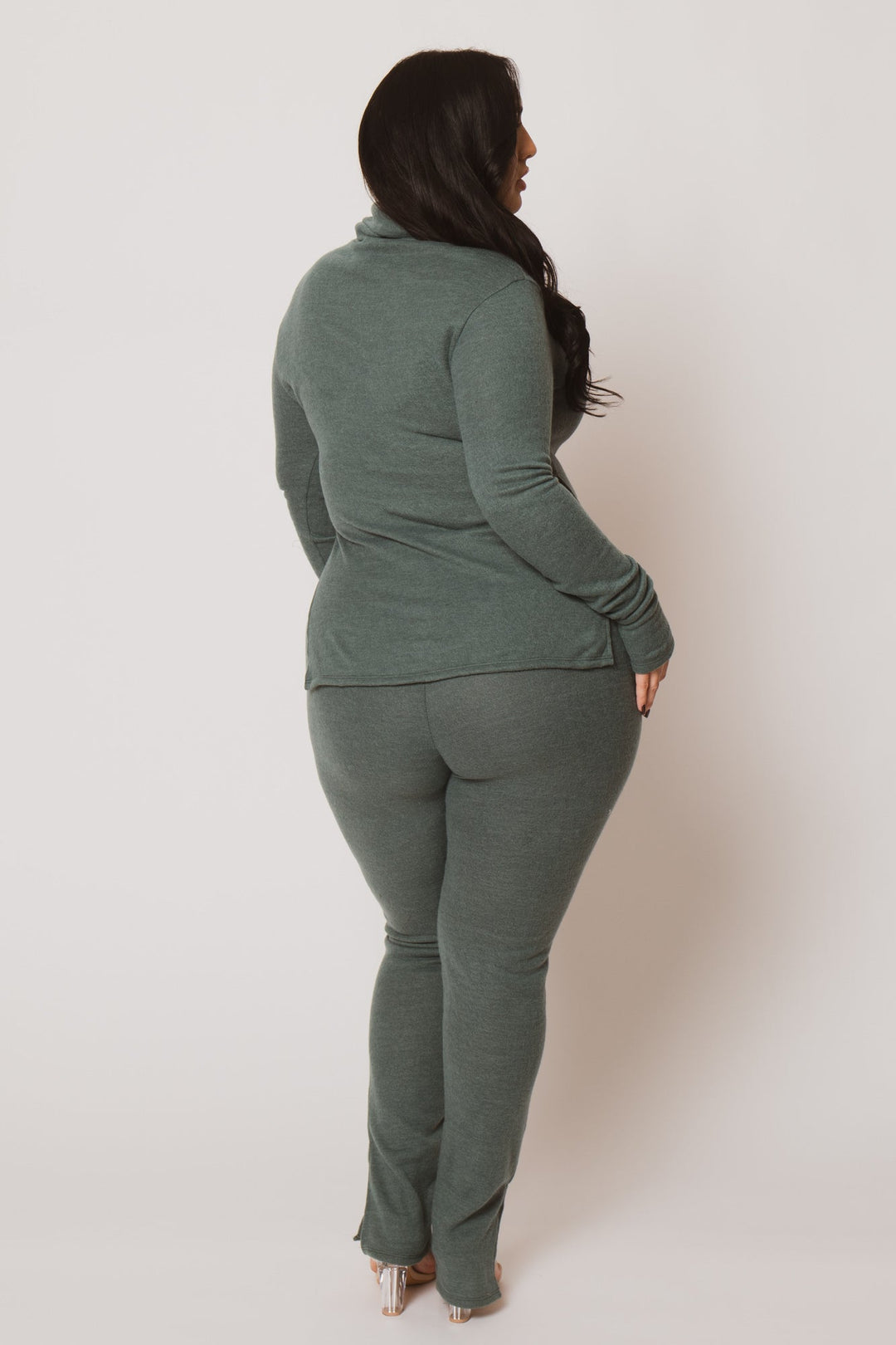 Gibiu Matching Sets Plus Size Avery Cozy Turtleneck Set - Green