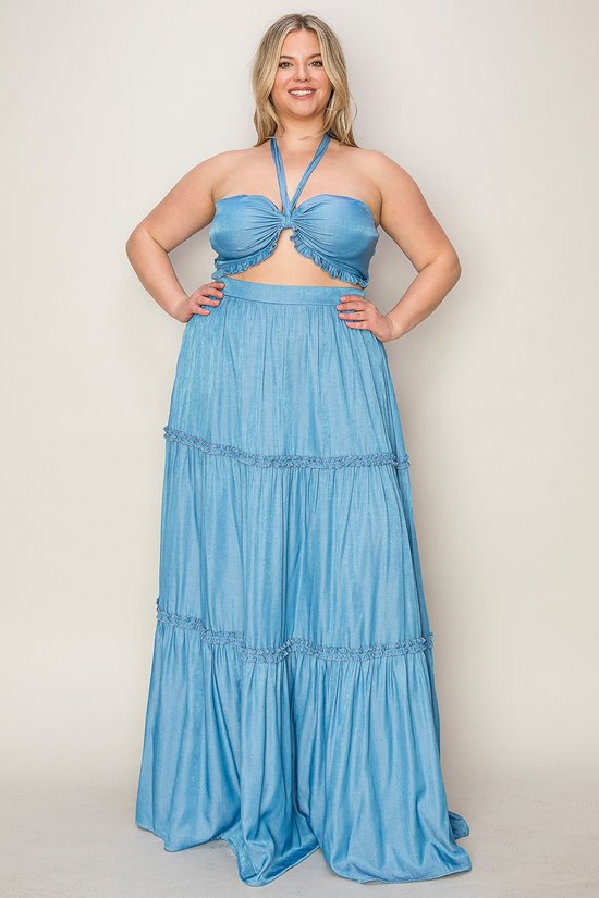 THE SANG COMPANY Matching Sets Plus Size Buenos Aries  2PC  Matching Set - Blue