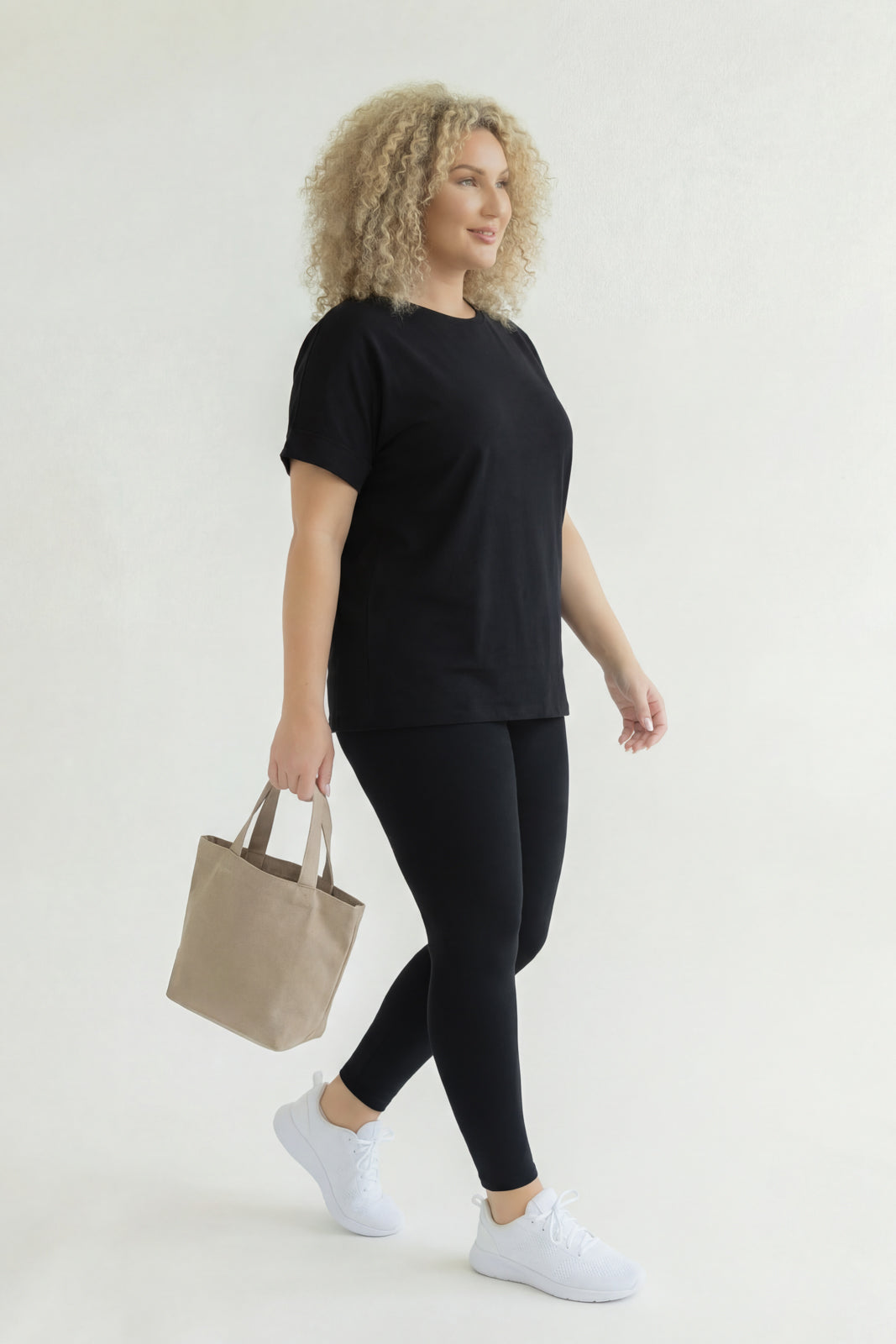 ZENANA Matching Sets Plus Size Cozy Tee And Legging Pant  Set - Black