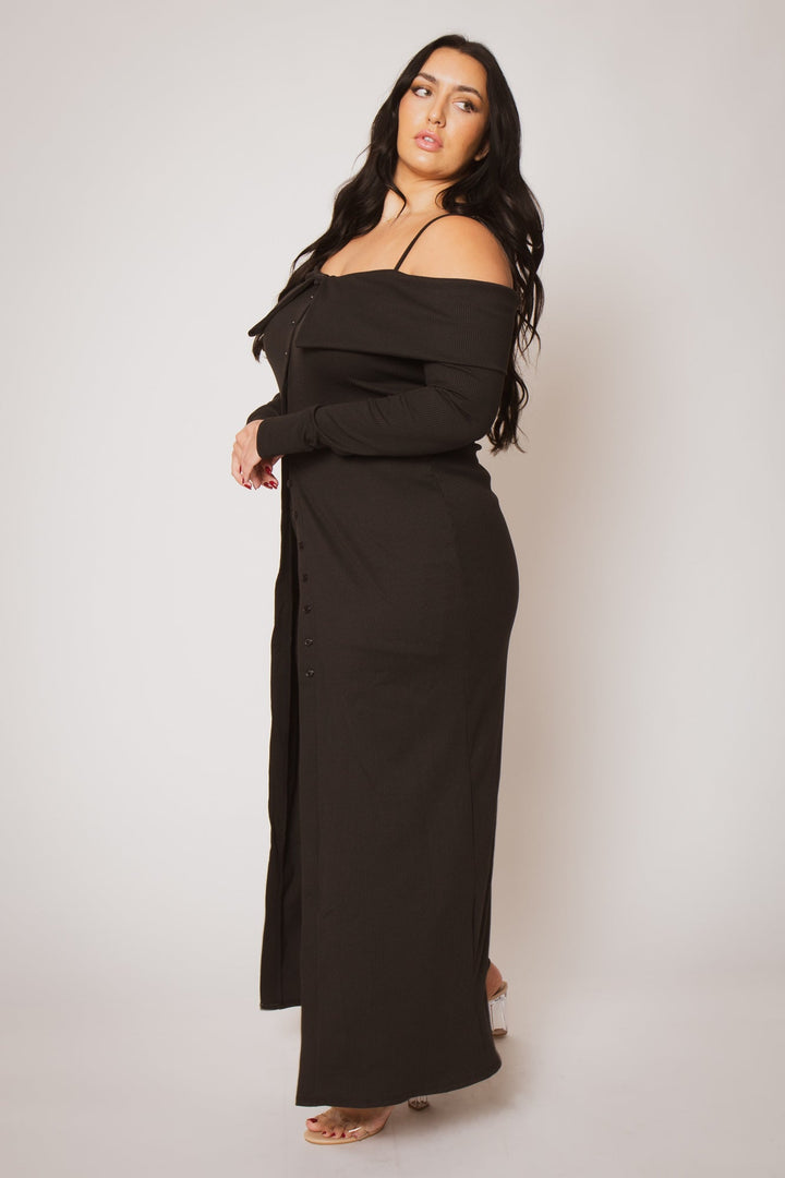 K TOO Matching Sets Plus Size Evening Ease Ensemble - Black