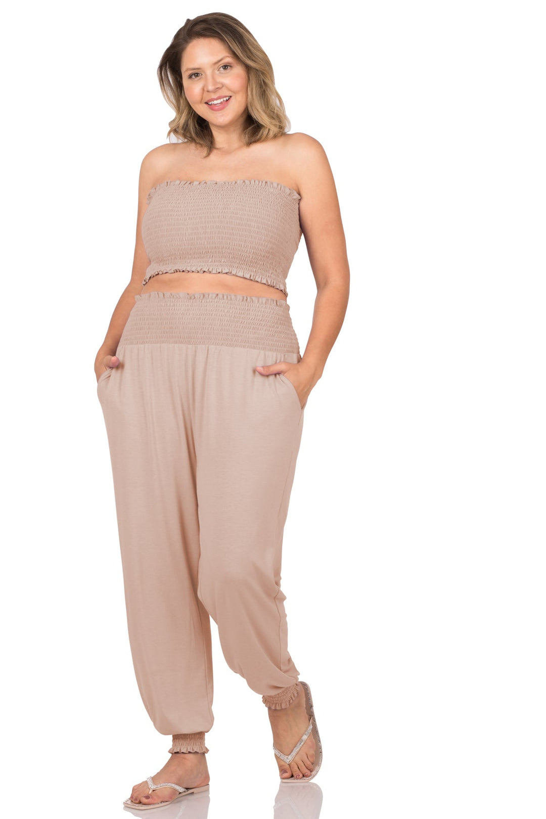 Zenana Matching Sets Plus Size Ginara Matching Jogger Set - Ash mocha