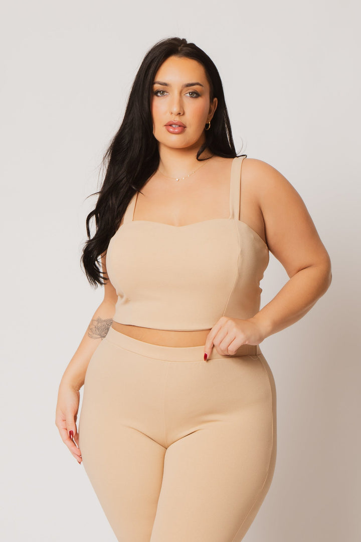 Gibiu Matching Sets Plus Size Graceful Power 3Pc Set - Khaki