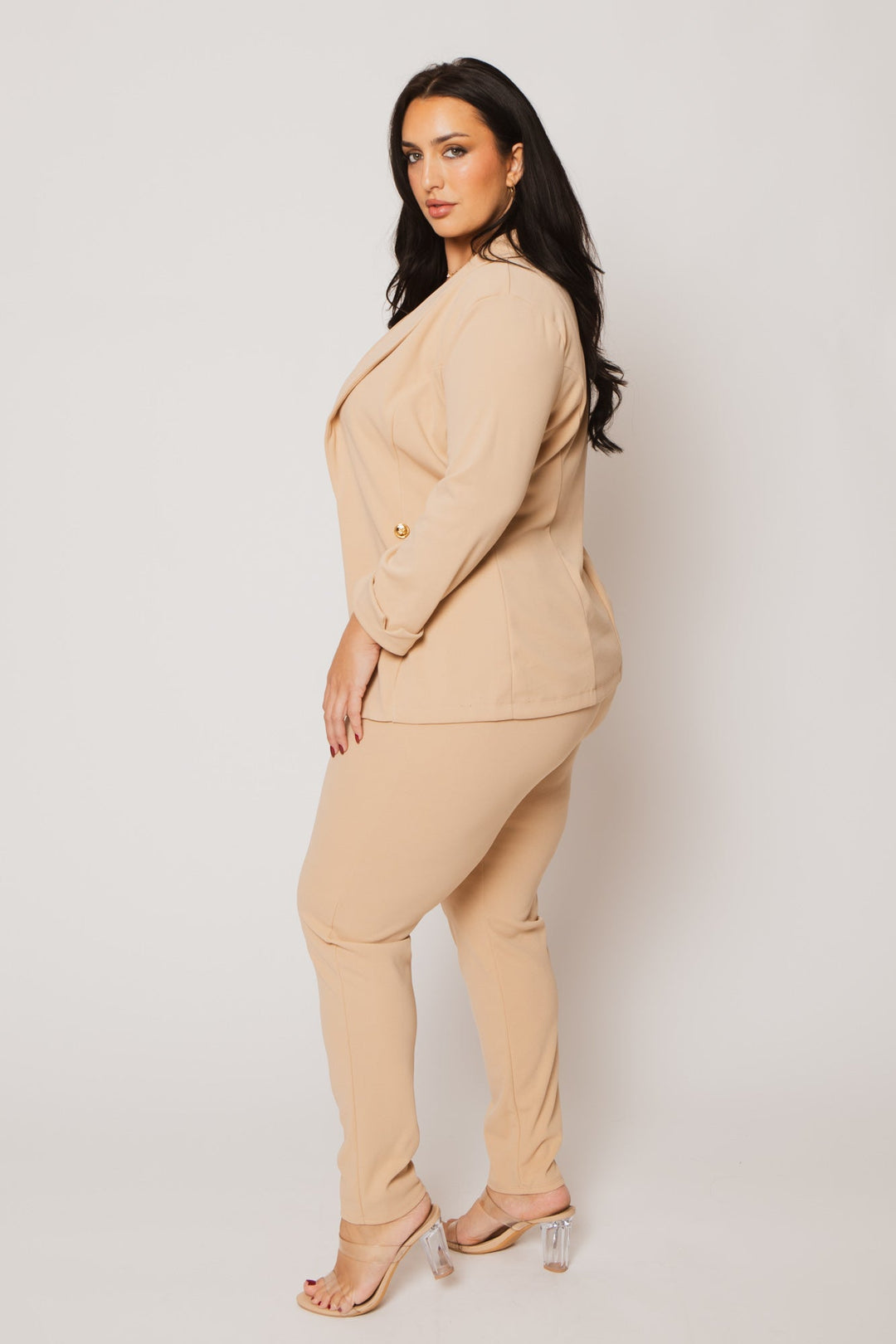 Gibiu Matching Sets Plus Size Graceful Power 3Pc Set - Khaki