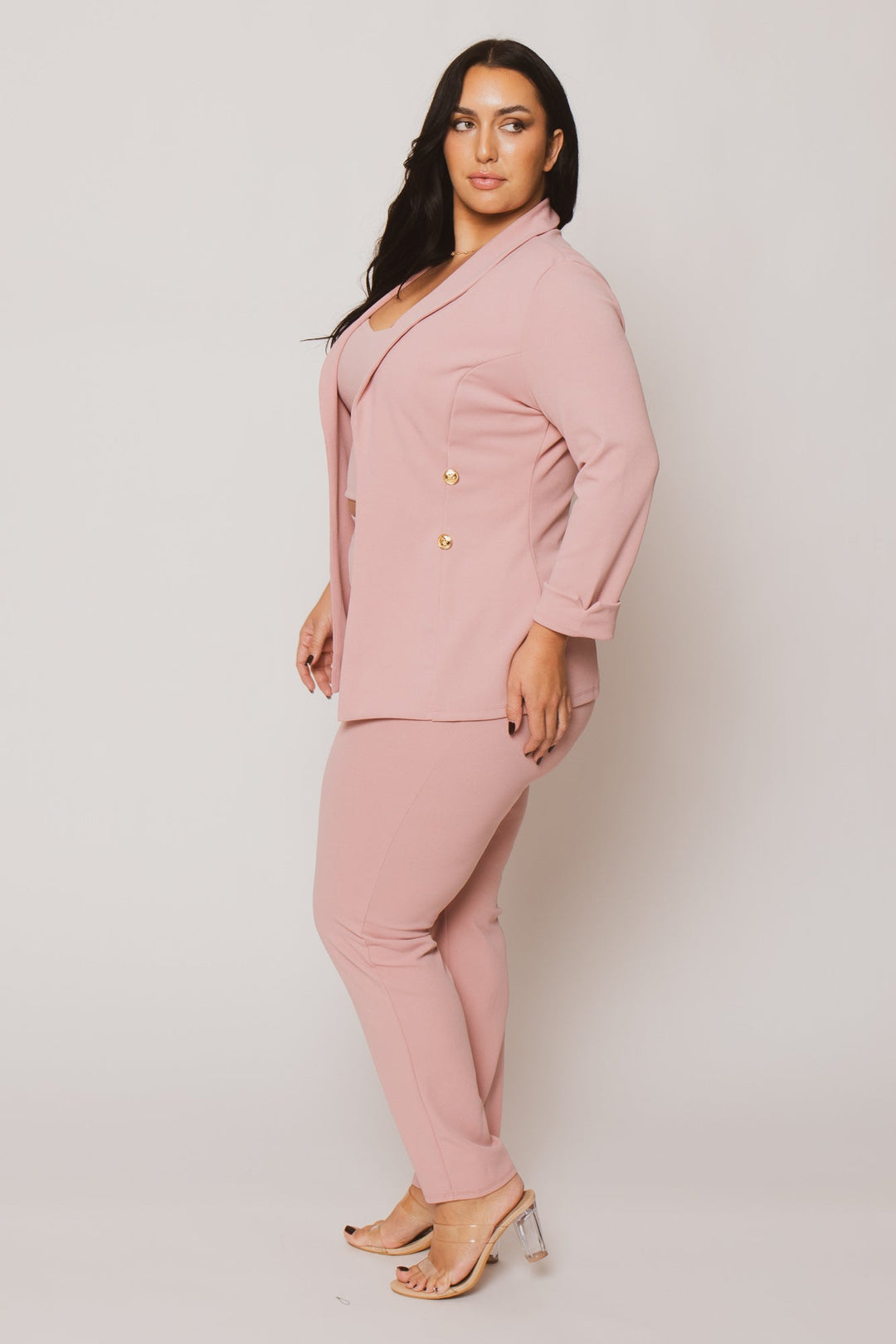 Gibiu Matching Sets Plus Size Graceful Power 3Pc Set - Pink
