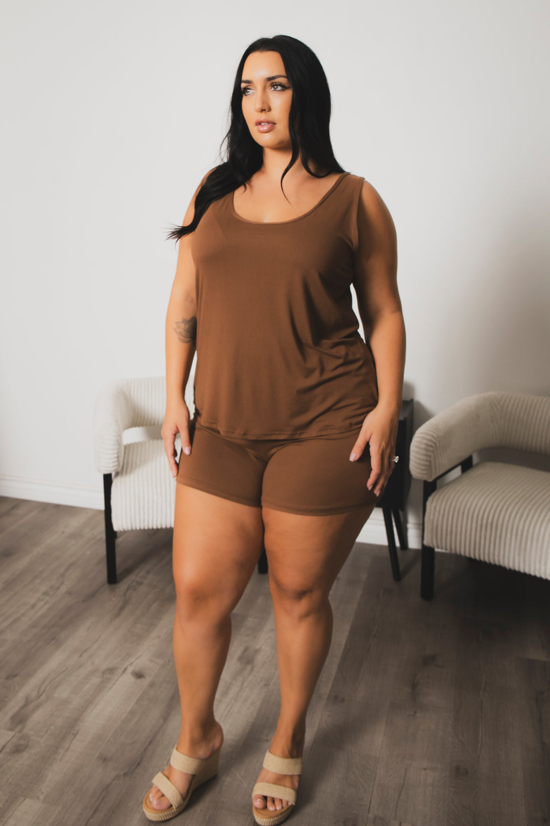 Capella Matching Sets Plus Size Hadley Comfy Set - Brown