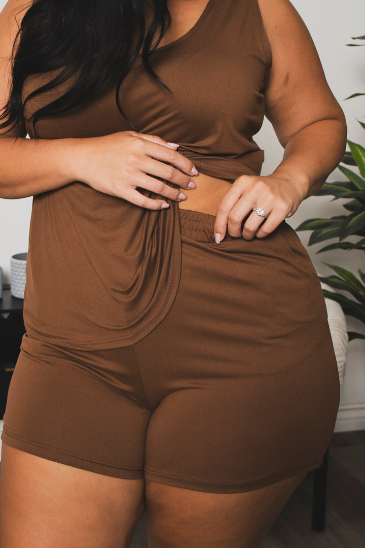 Capella Matching Sets Plus Size Hadley Comfy Set - Brown