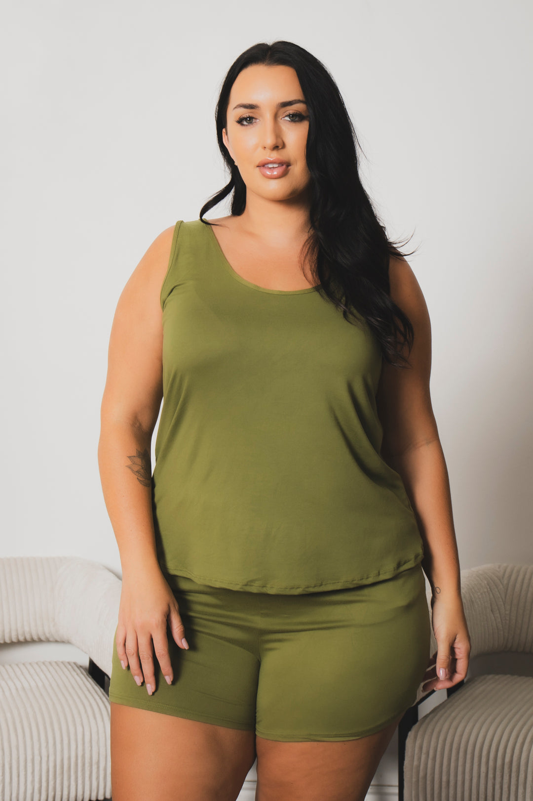 Capella Matching Sets Plus Size Hadley Comfy Set - Olive