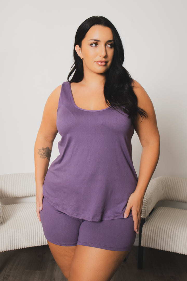 Capella Matching Sets Plus Size Hadley Comfy Set - Plum