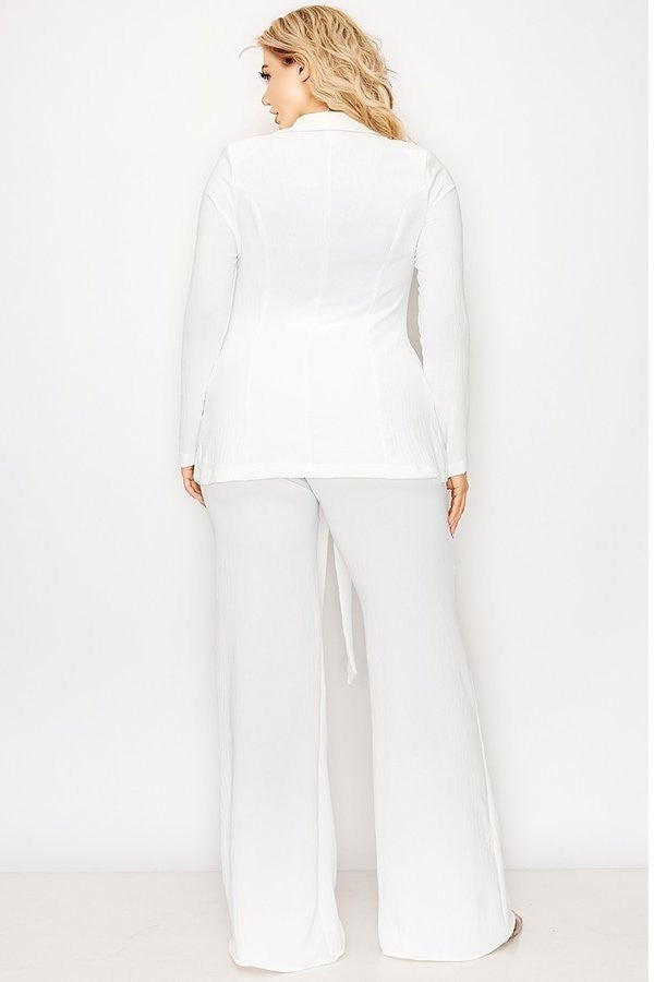 Gibiu Matching Sets Plus Size HBIC Pant Suit - Off White