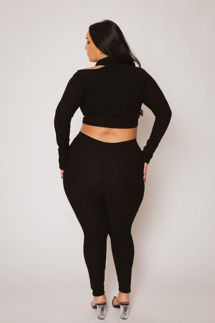 Gibiu Matching Sets Plus Size Kallie 2PC Set - Black