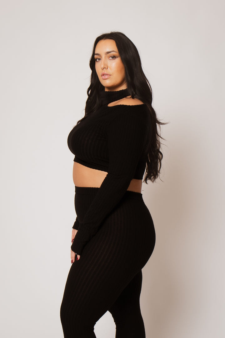 Gibiu Matching Sets Plus Size Kallie 2PC Set - Black