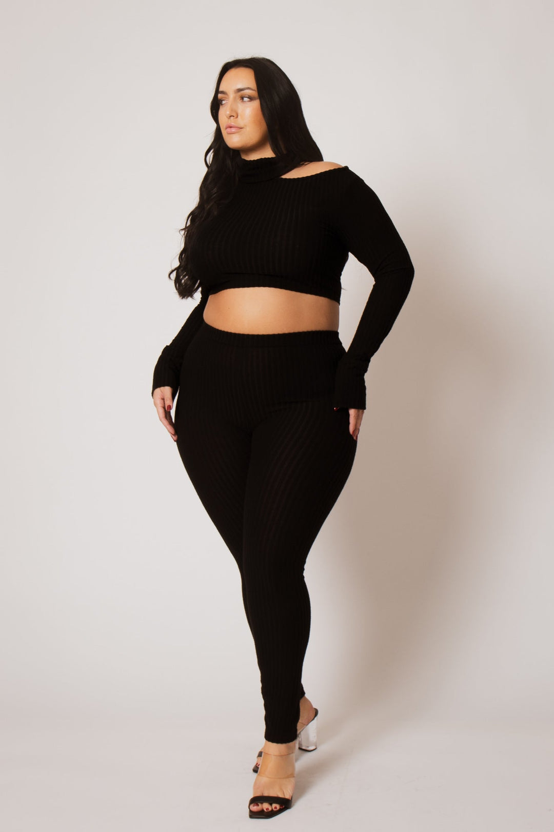 Gibiu Matching Sets Plus Size Kallie 2PC Set - Black