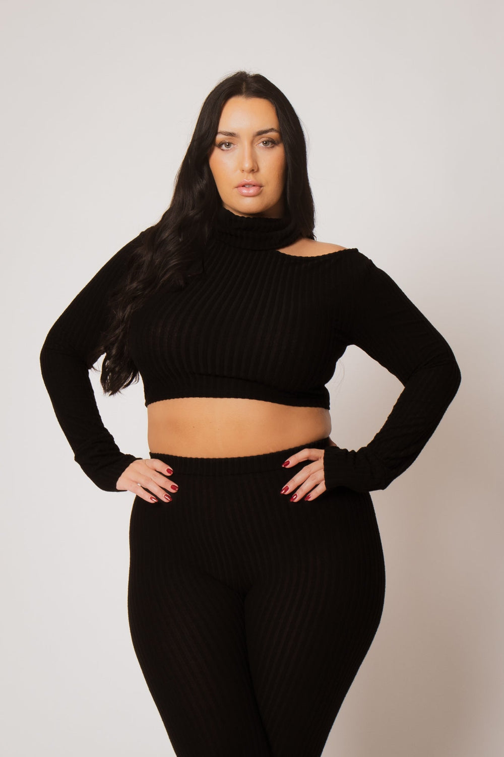 Gibiu Matching Sets Plus Size Kallie 2PC Set - Black