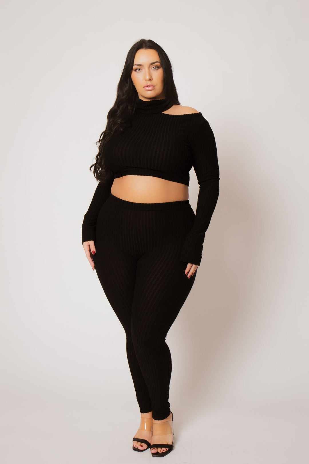 Gibiu Matching Sets Plus Size Kallie 2PC Set - Black