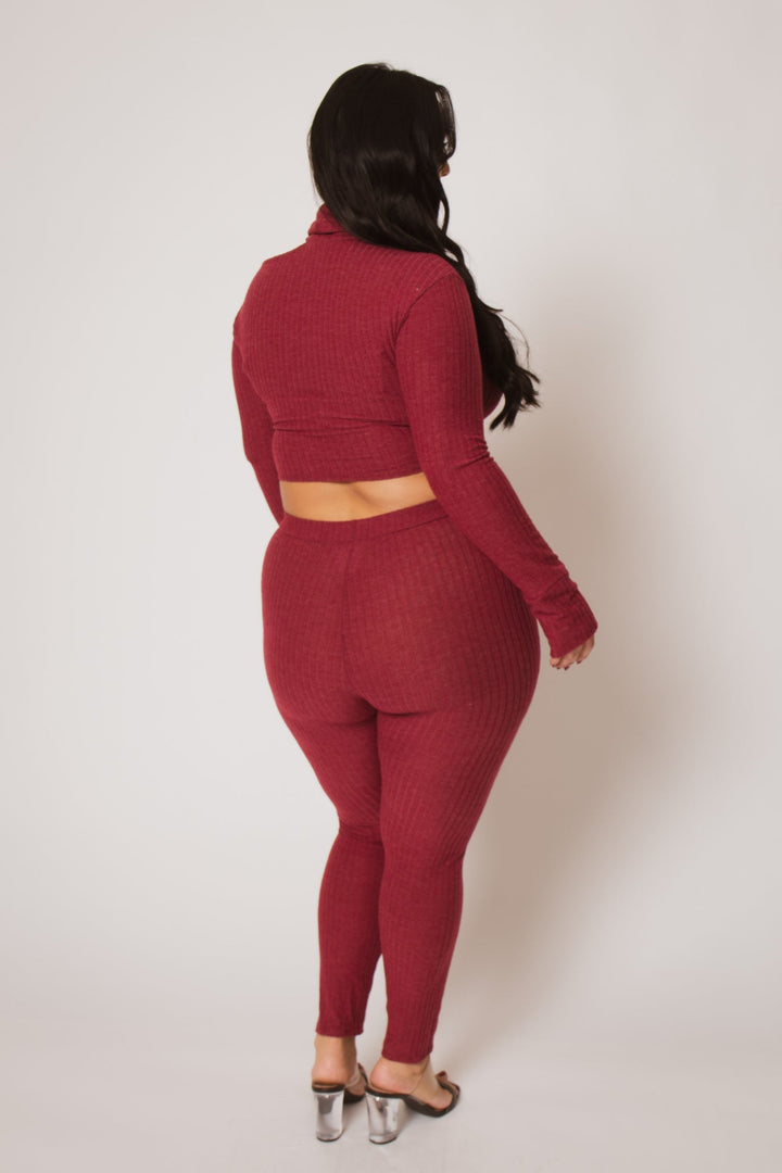 Gibiu Matching Sets Plus Size Kallie 2PC Set - Burgundy