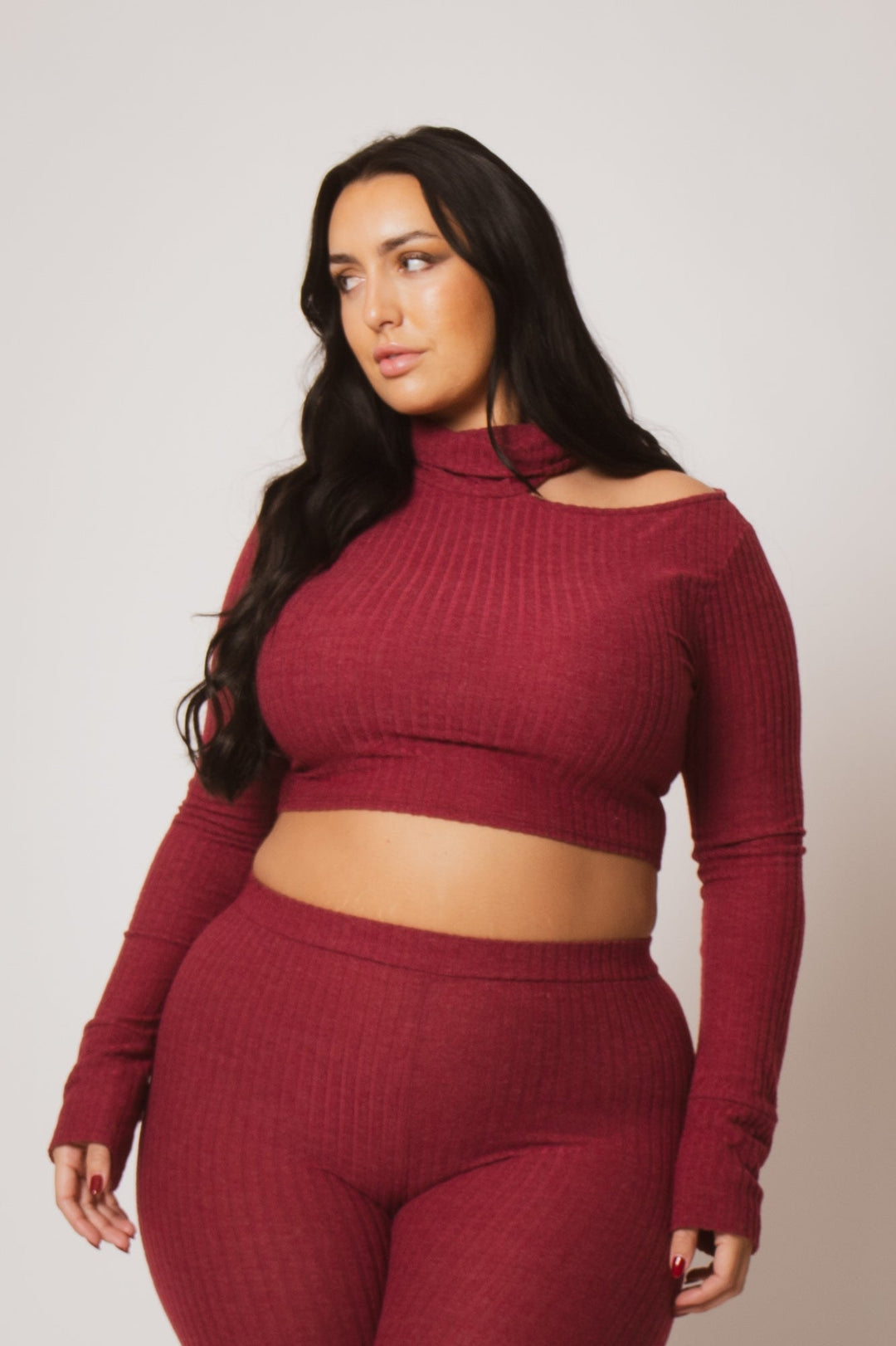 Gibiu Matching Sets Plus Size Kallie 2PC Set - Burgundy