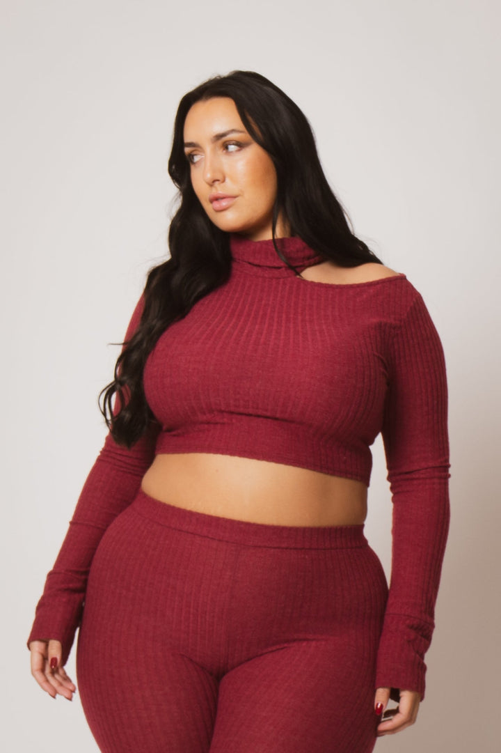 Gibiu Matching Sets Plus Size Kallie 2PC Set - Burgundy
