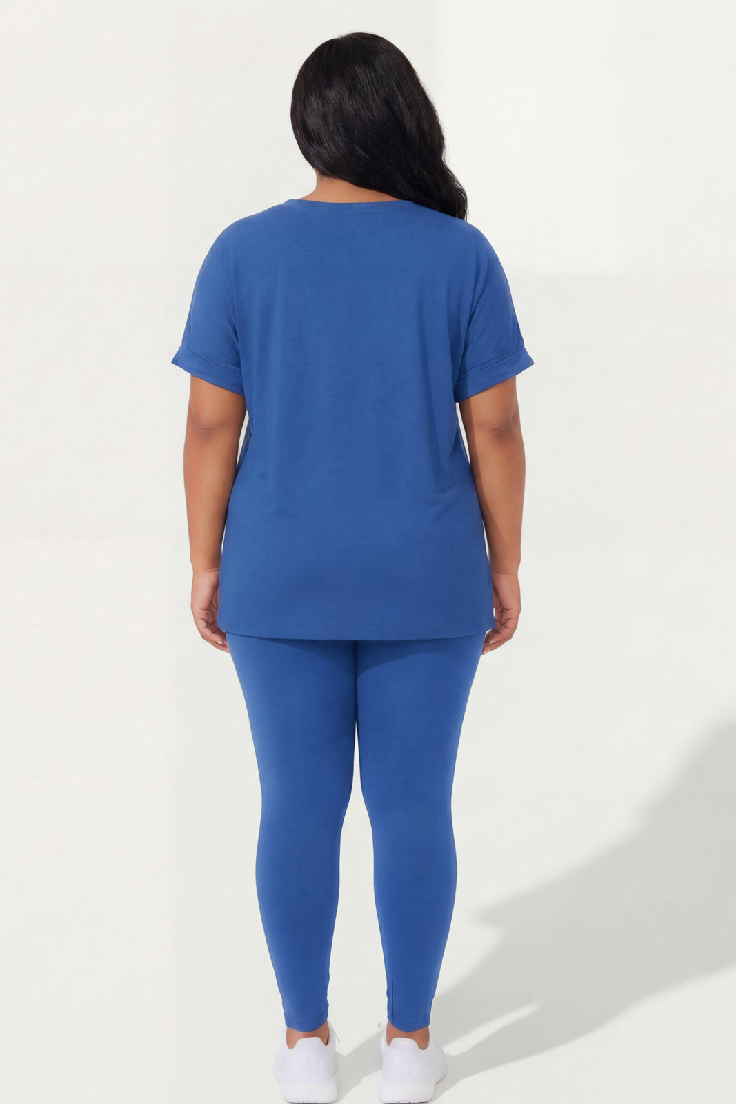 ZENANA Matching Sets Plus Size Lexa Tee And Legging Pant  Set - Blue
