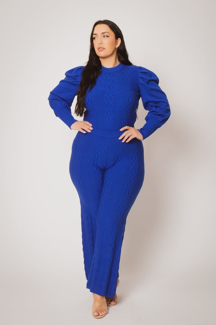 Fancy Fashion Matching Sets Plus Size Marlow Cozy 2PC Set - Blue