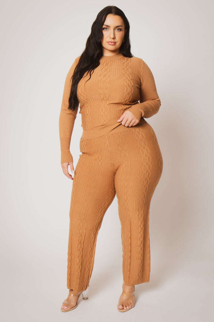 Fancy Fashion Matching Sets Plus Size Marlow Cozy 2PC Set - Khaki