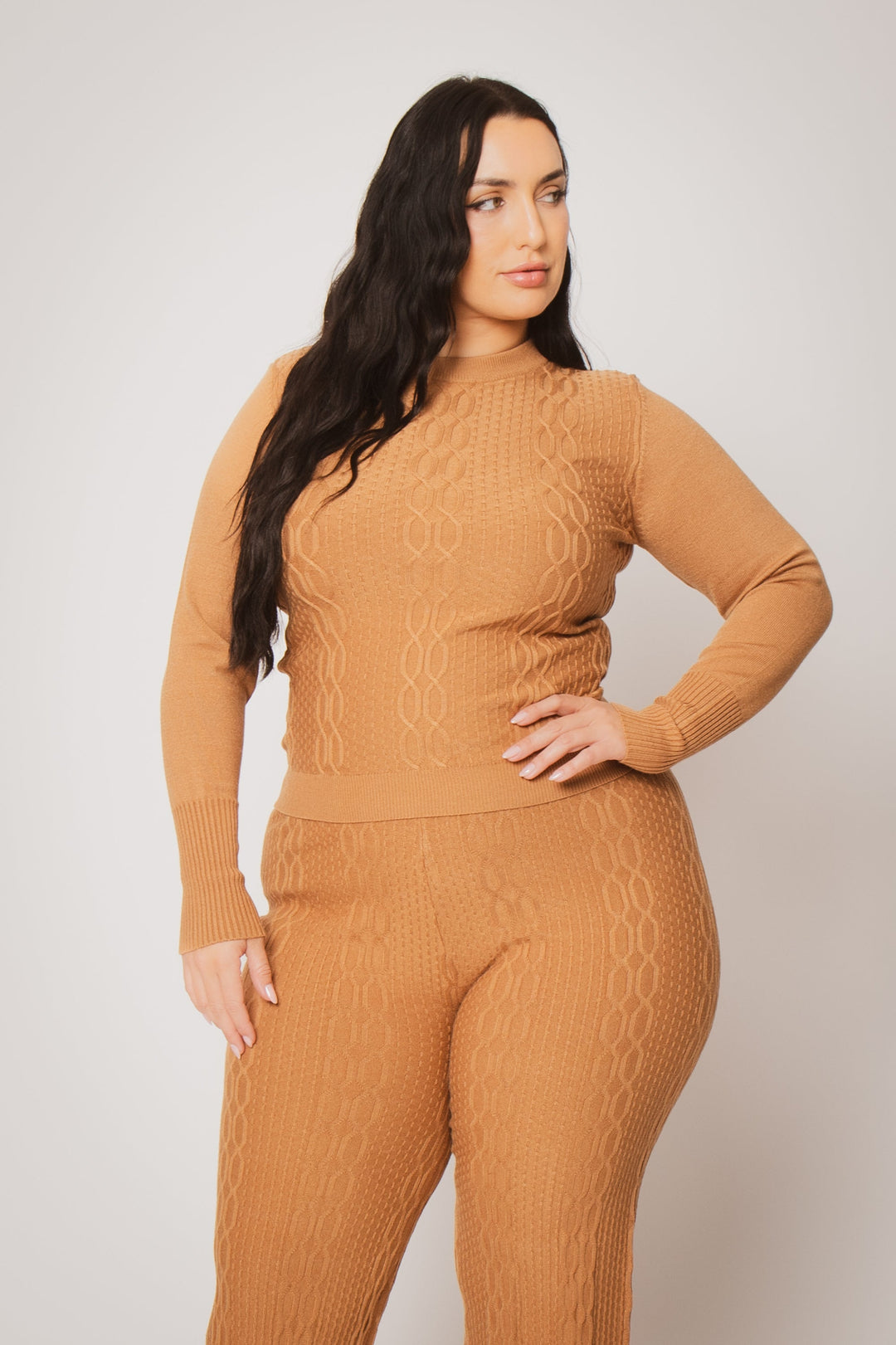 Fancy Fashion Matching Sets Plus Size Marlow Cozy 2PC Set - Khaki