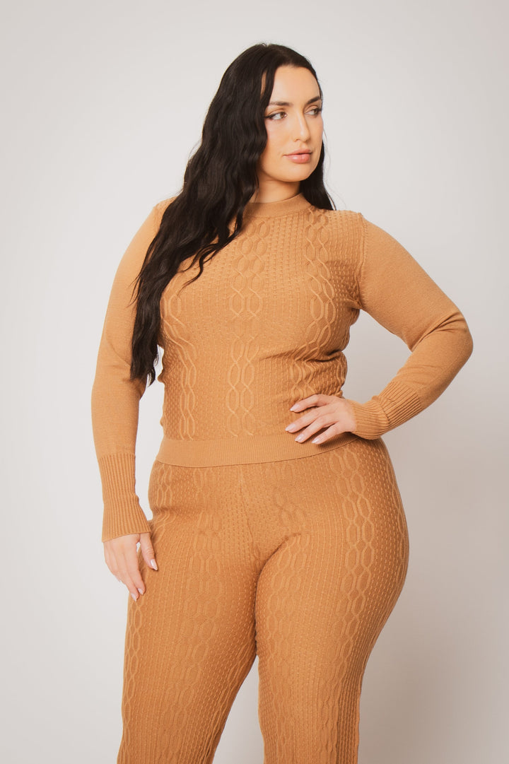 Fancy Fashion Matching Sets Plus Size Marlow Cozy 2PC Set - Khaki