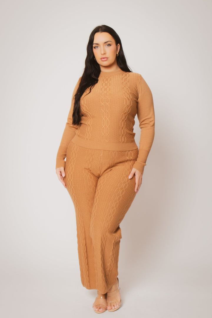 Fancy Fashion Matching Sets Plus Size Marlow Cozy 2PC Set - Khaki