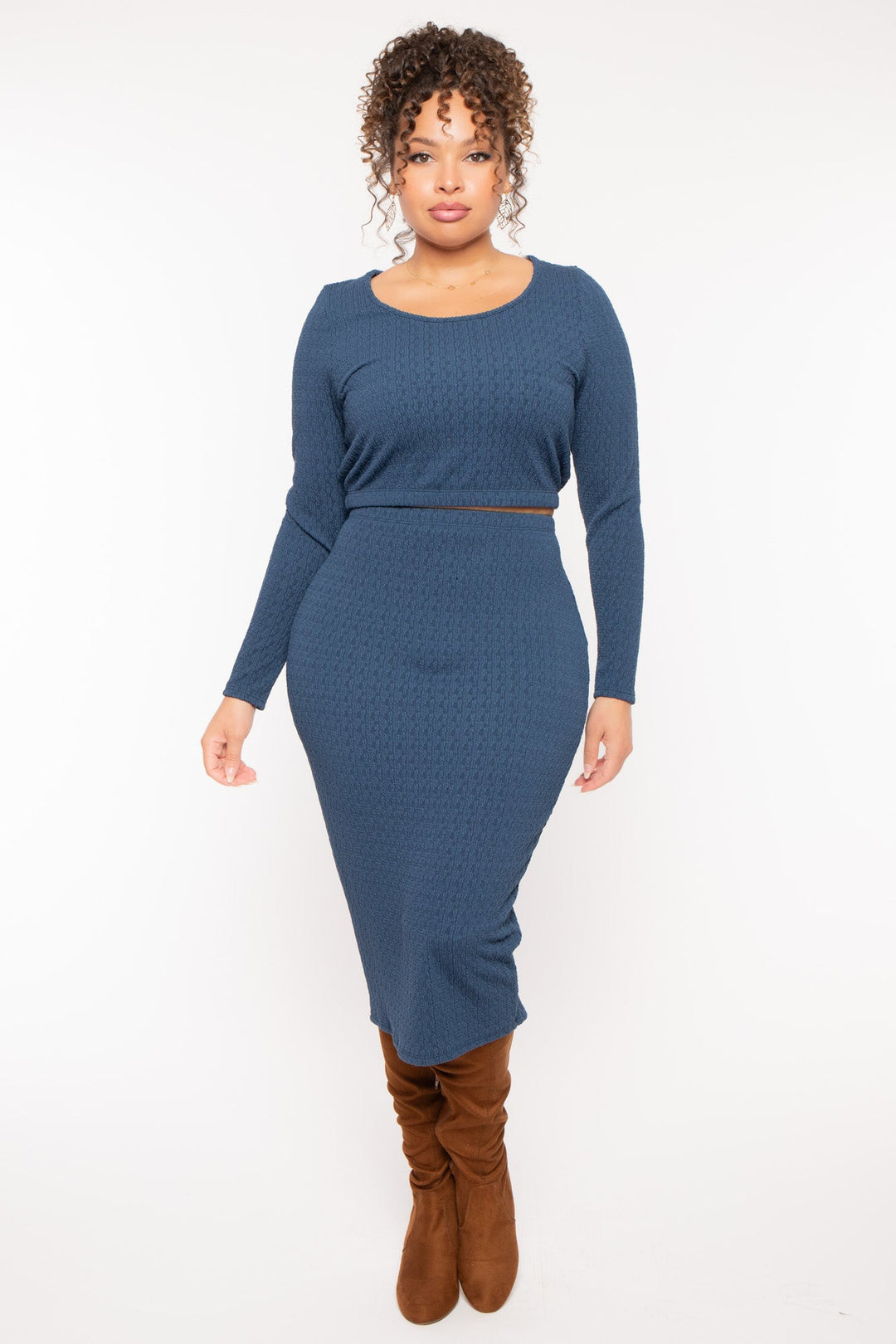 Curvy Sense Matching Sets Plus Size Nadine Matching Set - Blue