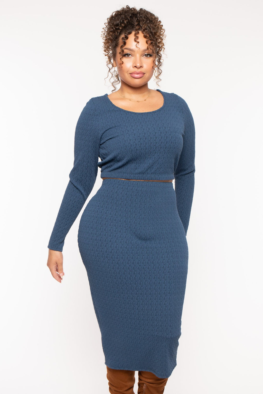 Curvy Sense Matching Sets Plus Size Nadine Matching Set - Blue