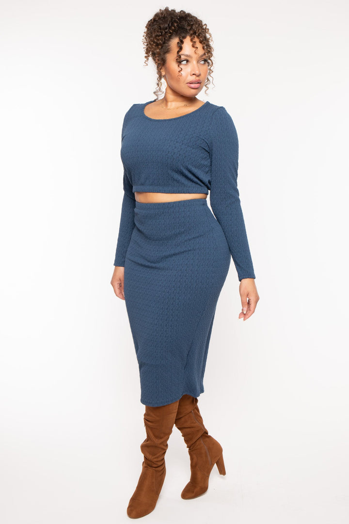 Curvy Sense Matching Sets Plus Size Nadine Matching Set - Blue