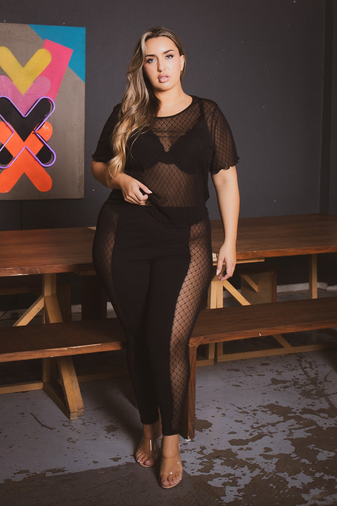 Plus Size Nari Mesh 2pc Set - Black – Curvy Sense