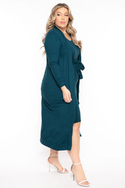 H & H FASHION Matching Sets Plus Size Shayla 2PC Cardigan And Dress - Teal