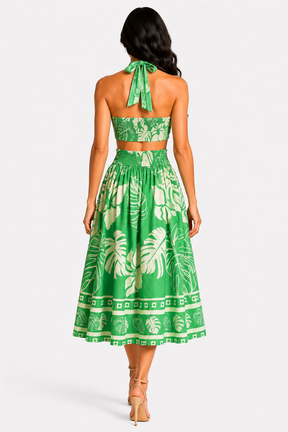 zah Matching Sets Tulum Tropics Top & Skirt Set - Green