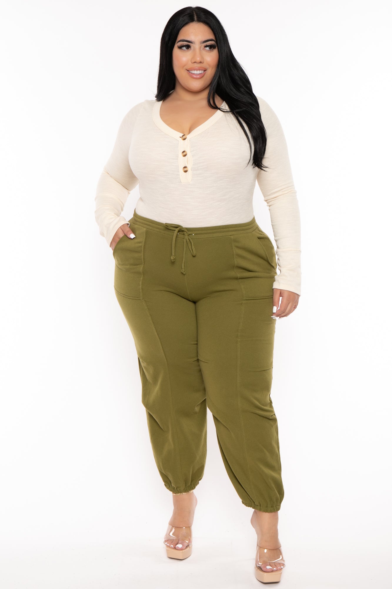 Plus size clearance cargo jogger pants