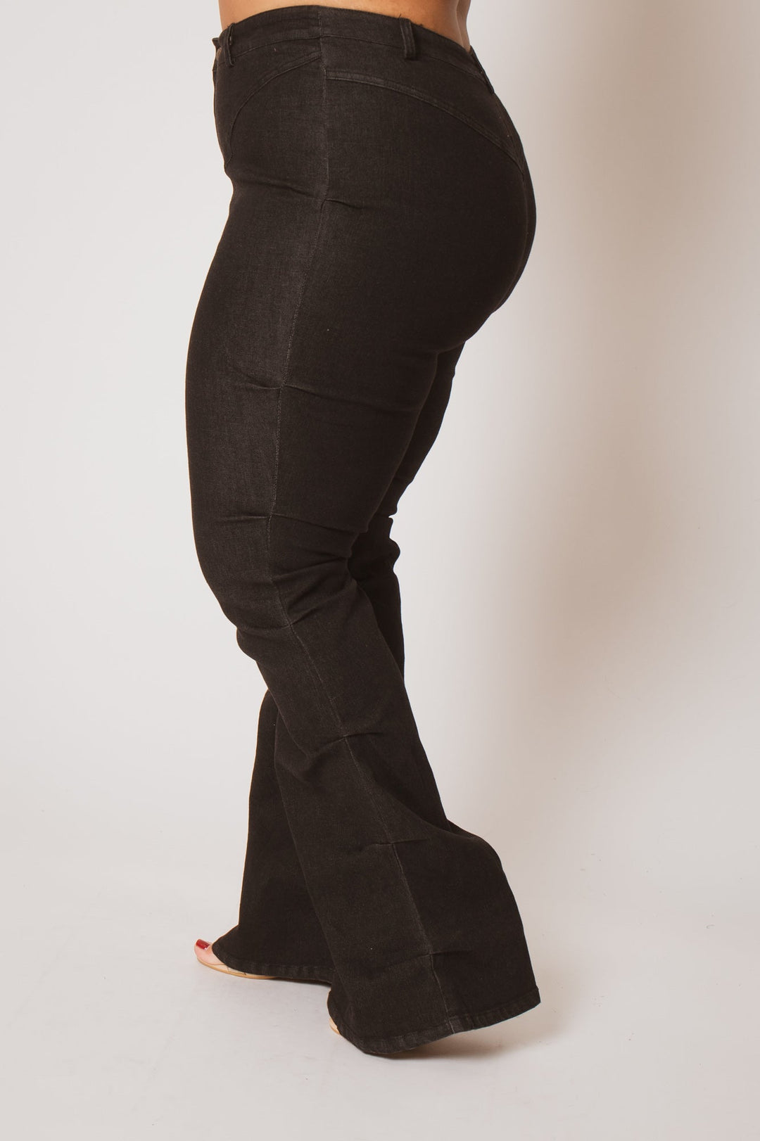 K TOO Pants Plus Size Contour Seam Jeans - Black