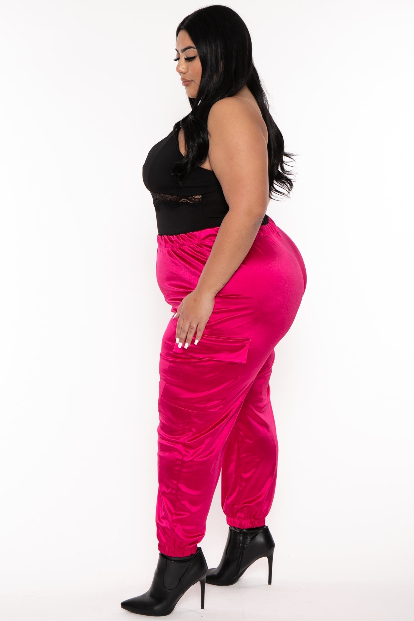 Plus size sales satin joggers