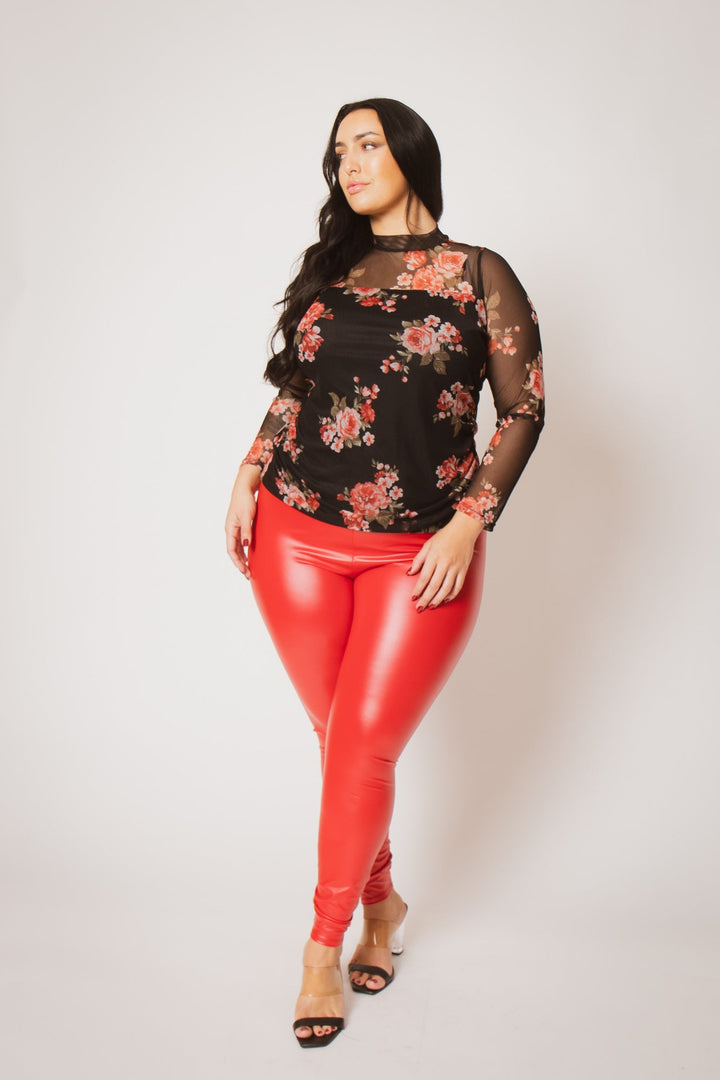 D ROCK Pants Plus Size  Smooth Edge Pant  - Red