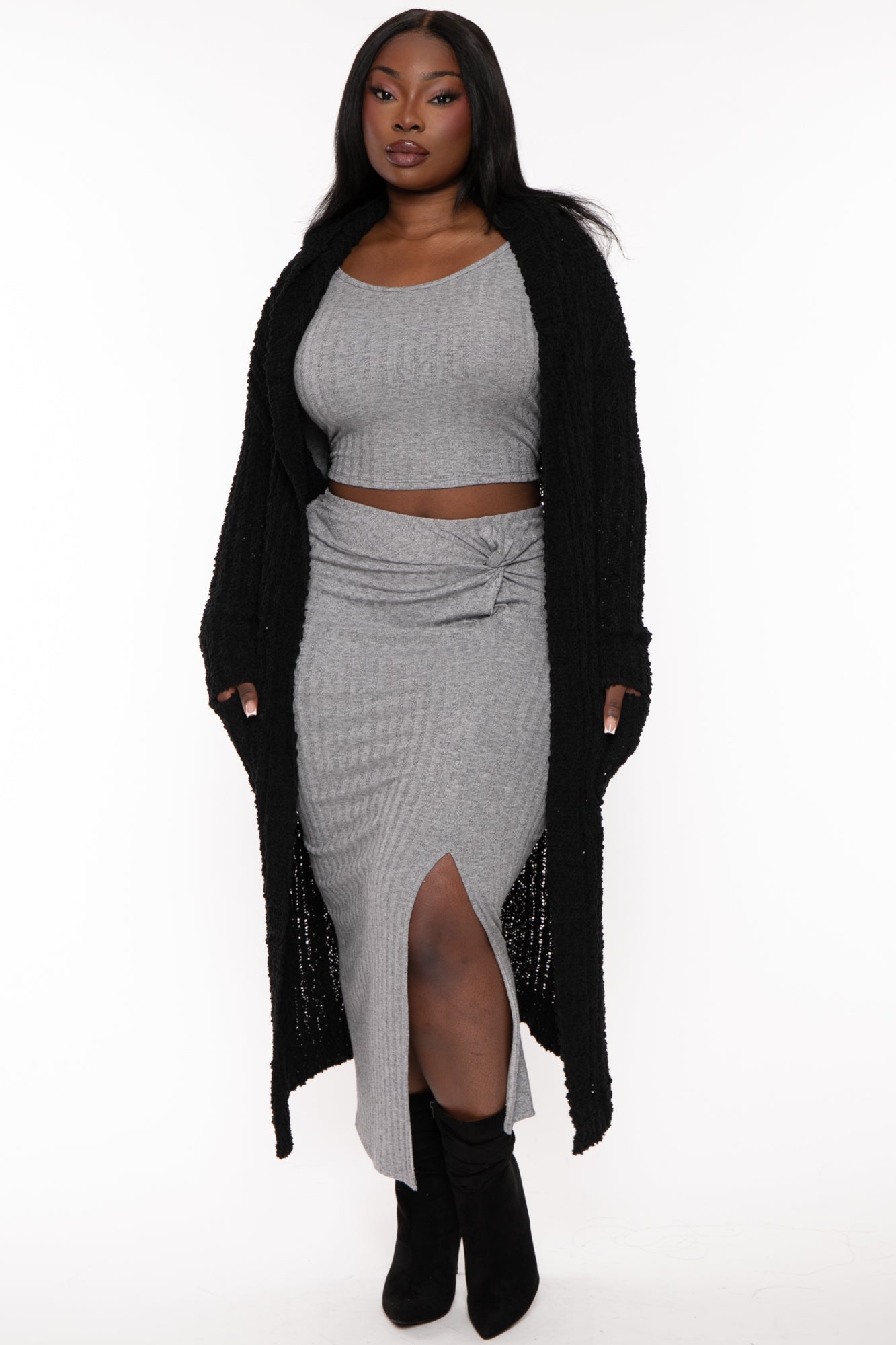 Plus size black sales duster cardigan