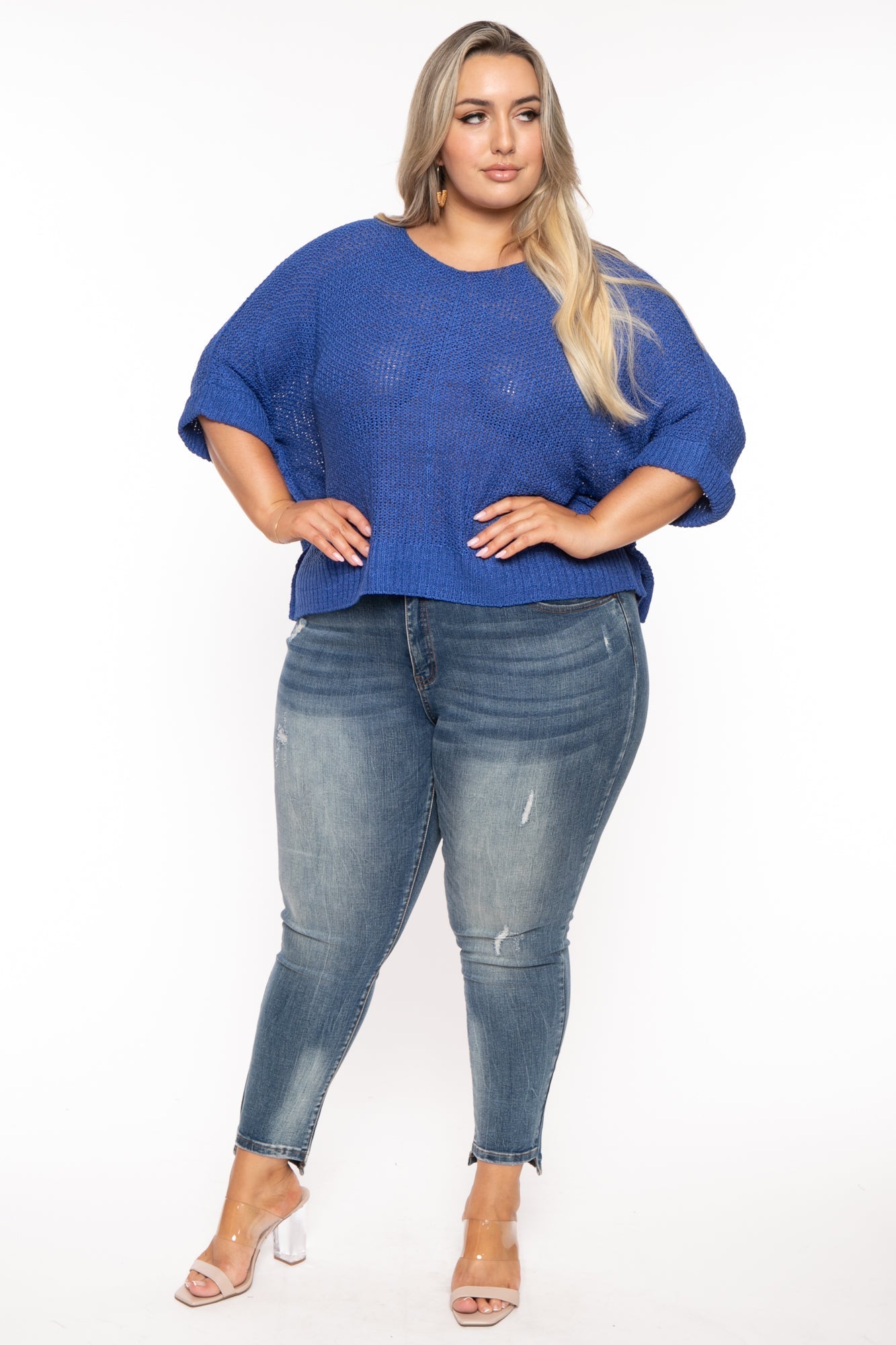 Plus size royal 2025 blue sweater