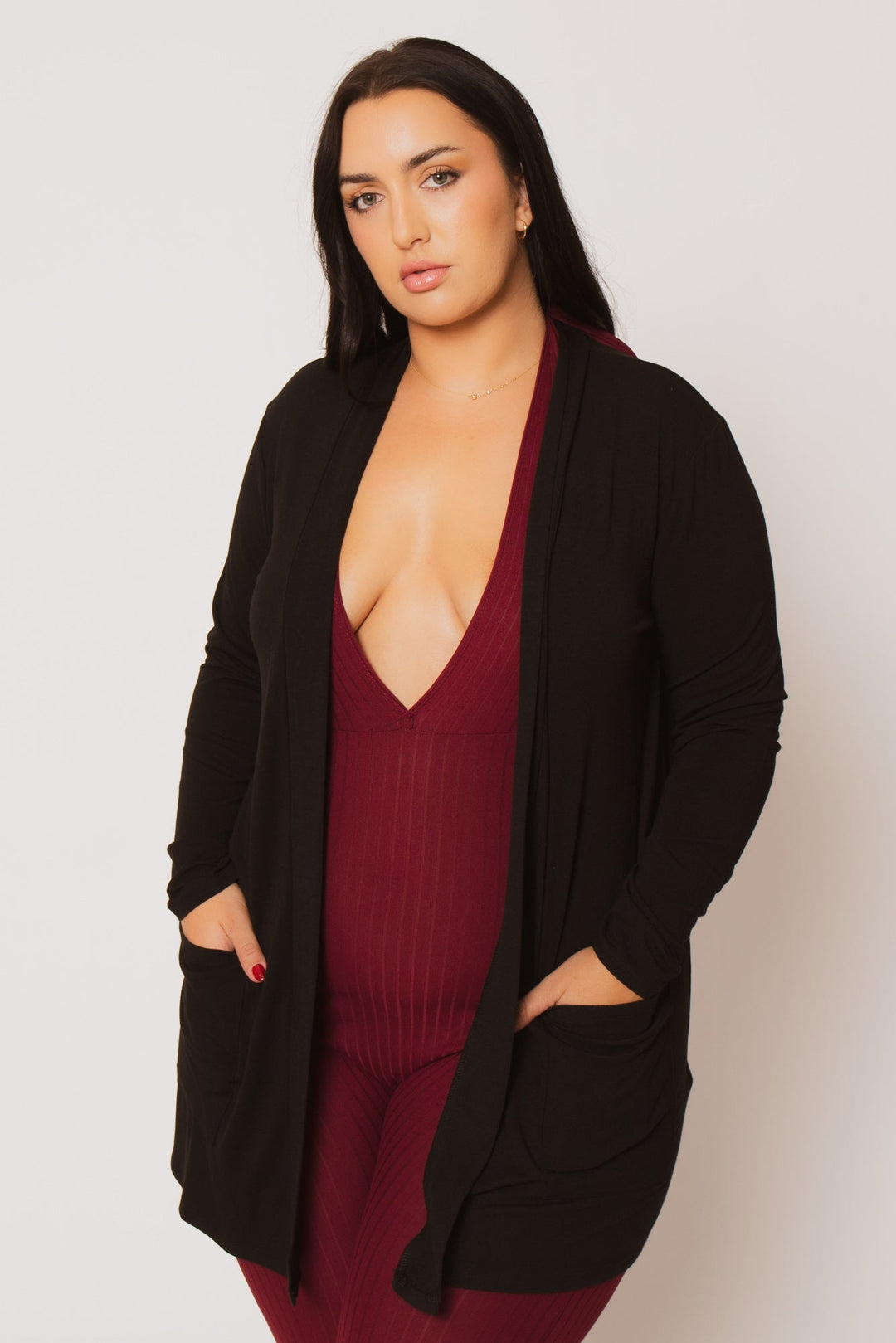 Ladies Sweater Women's Plus Size Black Cardigan Sweater