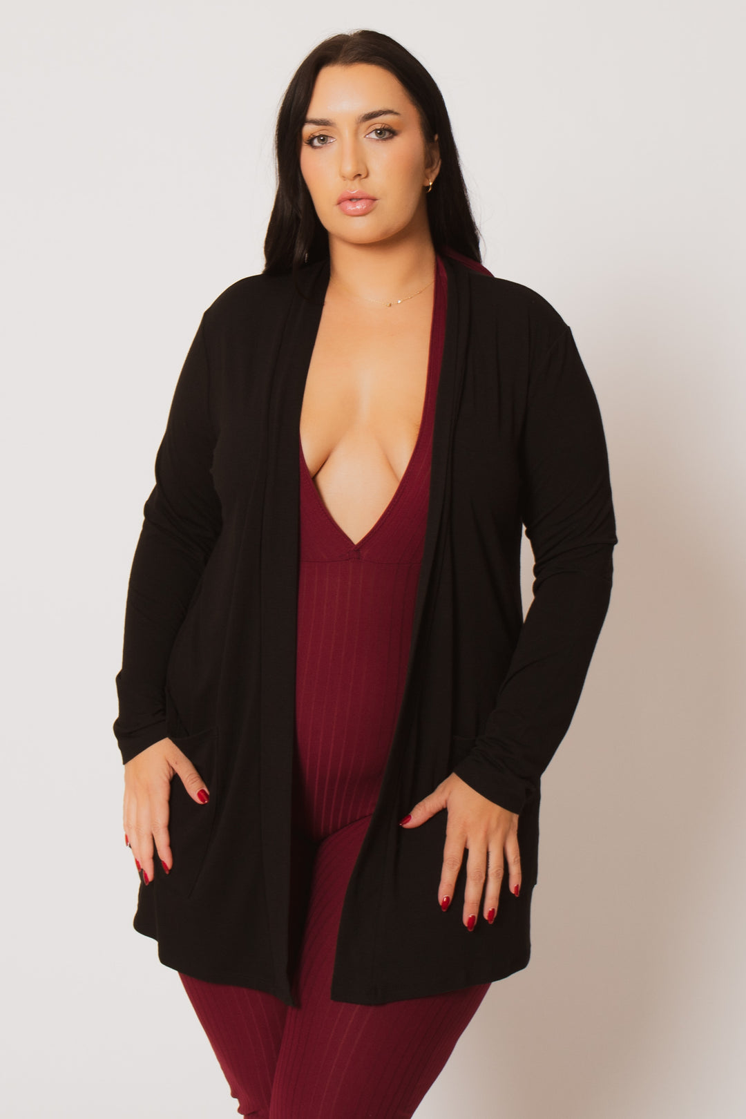 Women's Plus Size Clara Cardigan Black Curvy Sense