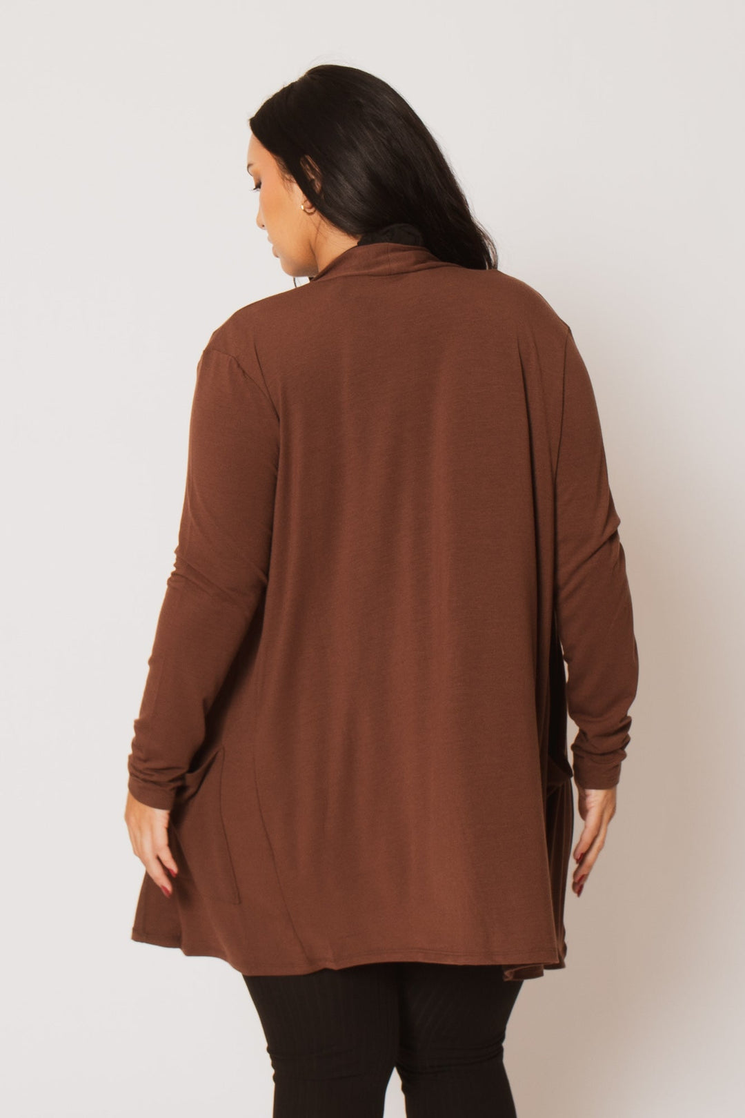 ZENANA Sweaters & Cardigans Plus Size Clara Cardigan  - Brown