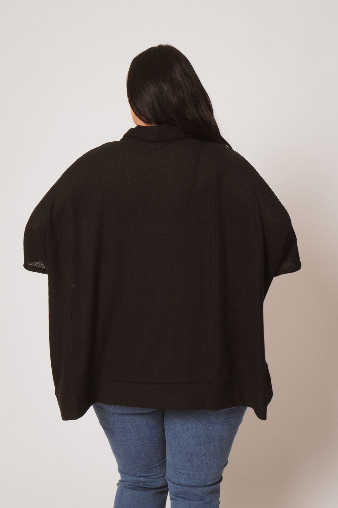 Oddi Sweaters & Cardigans Plus Size Cozy Drift Poncho - Black