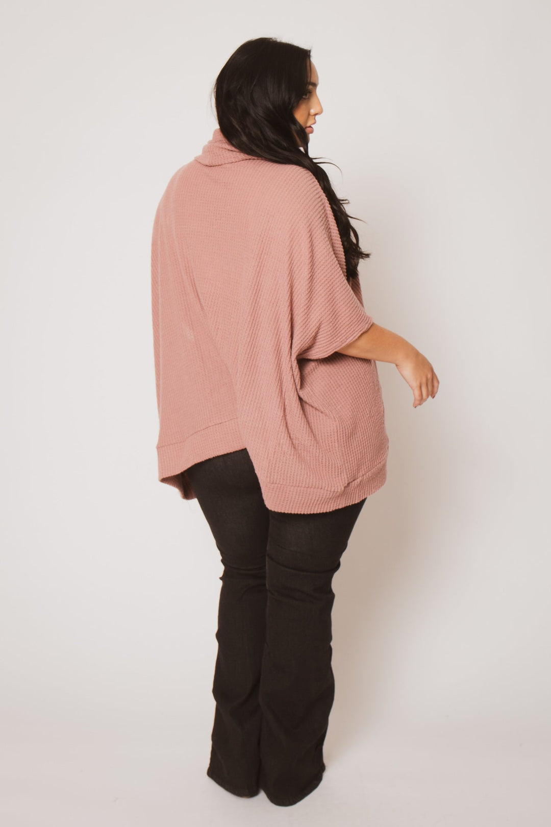 Oddi Sweaters & Cardigans Plus Size Cozy Drift Poncho - Mauve