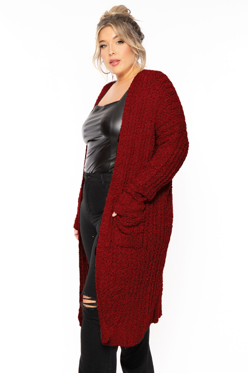 Burgundy deals duster cardigan