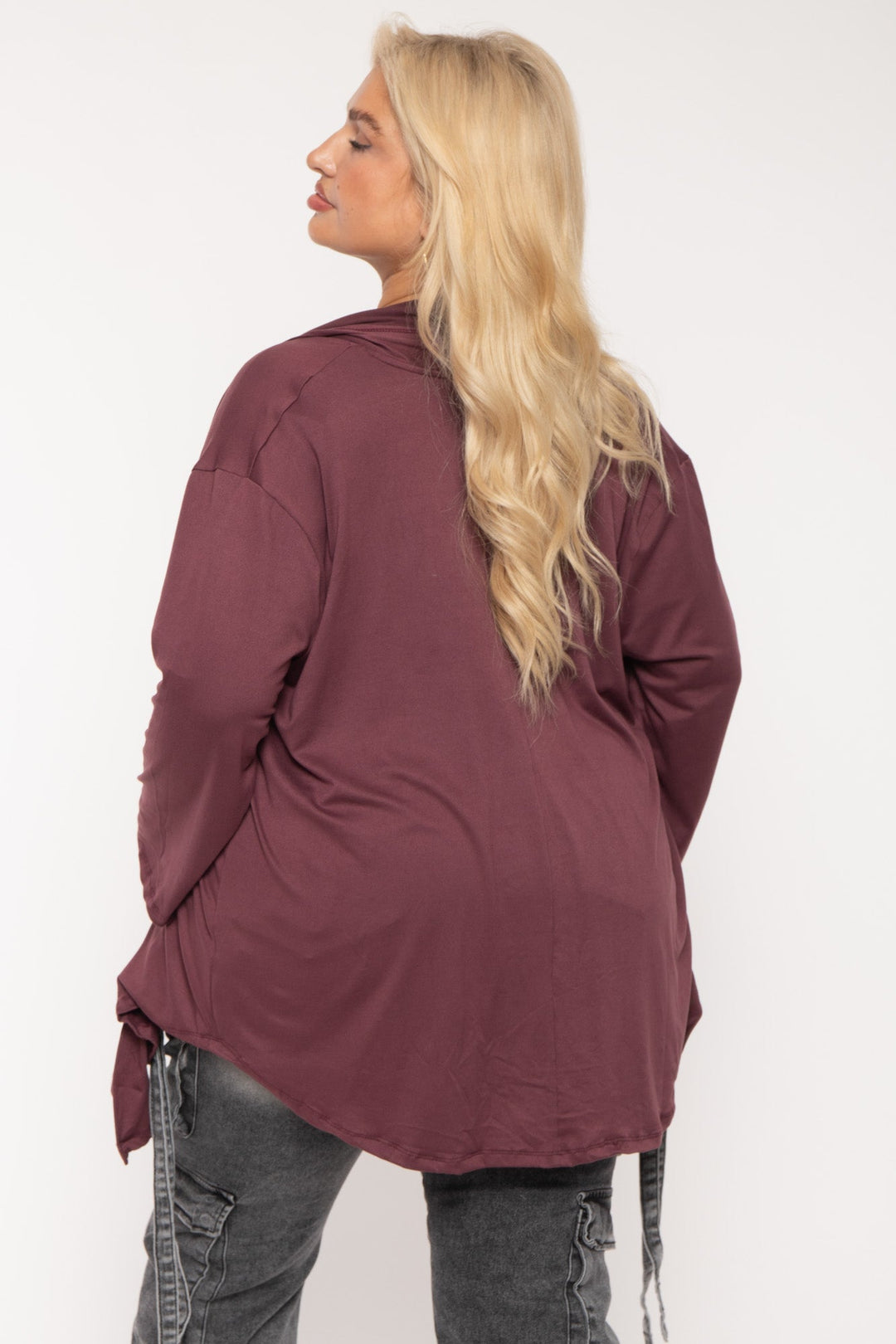 CULTURE CODE Sweaters & Cardigans Plus Size Gayle Drape  Cardigan - Plum