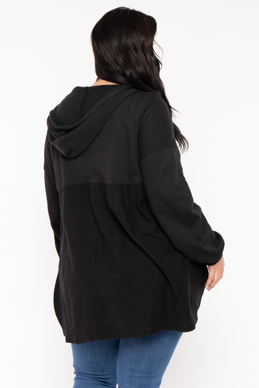 CULTURE CODE Sweaters & Cardigans Plus Size Oversize Babydolls Shacket  - Black