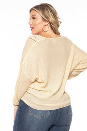 Bluebell Sweaters & Cardigans Plus Size Pointelle Tunic Sweater - Ivory