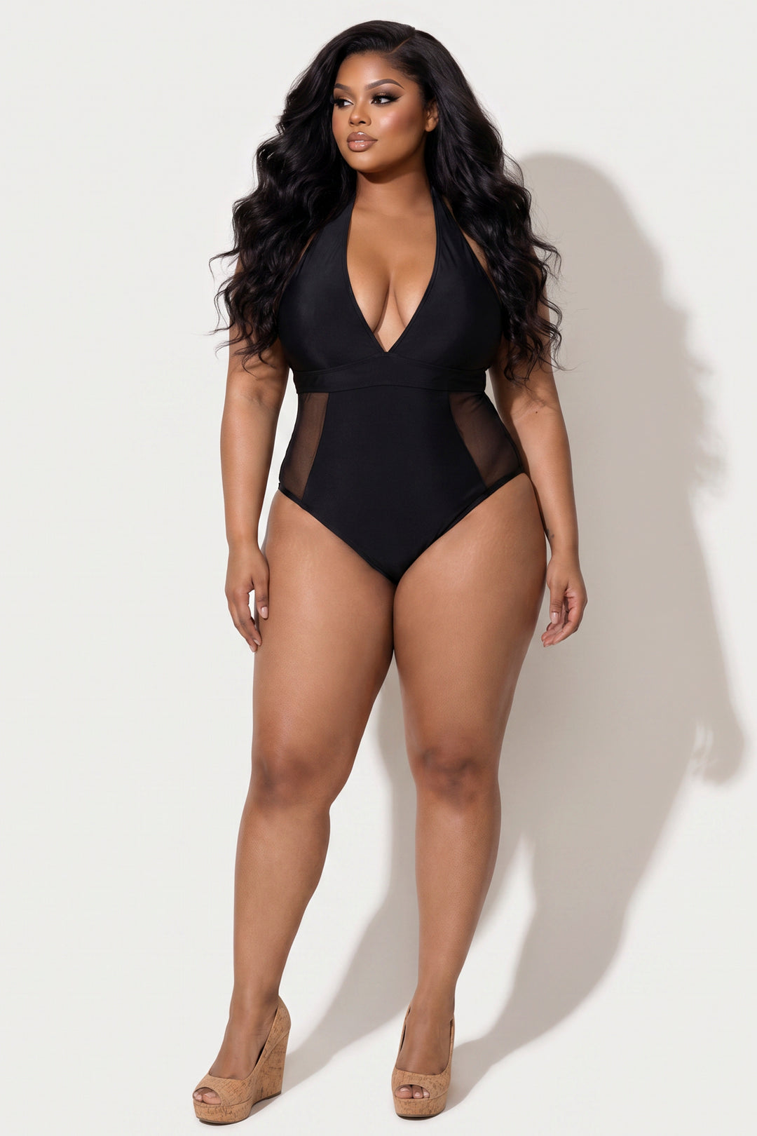 Guangzhou Feifeng Swimwear Plus Size Calista Shore Swim - Black