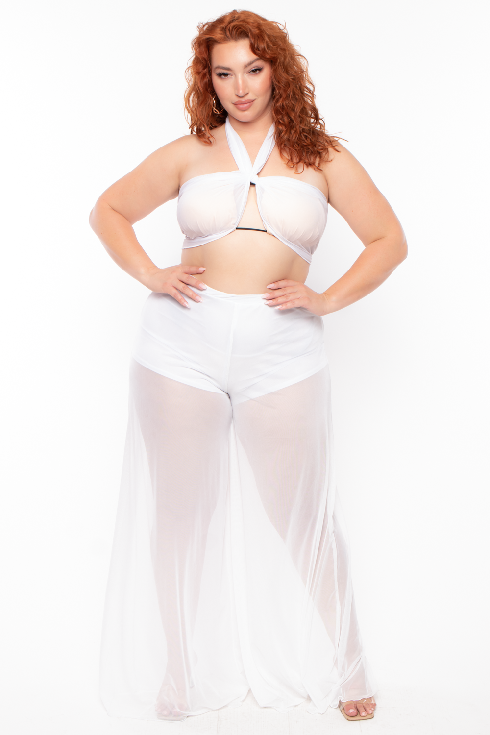 Swimwear Plus Size See Through Pants Plus Size Mesh Swimsuit Pants